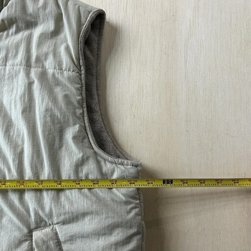 Vintage Eagles Ridge Vest Mens Medium Beige Quilted Nylon Fleece Insulated Zip